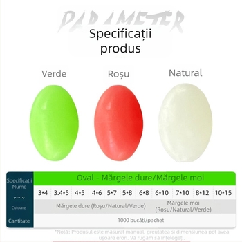 1000 buc mărgele luminoase de pescuit accesorii echipamente de pescuit Luya momeală mărgele de fasole mung mărgele luminoase ovale din plastic