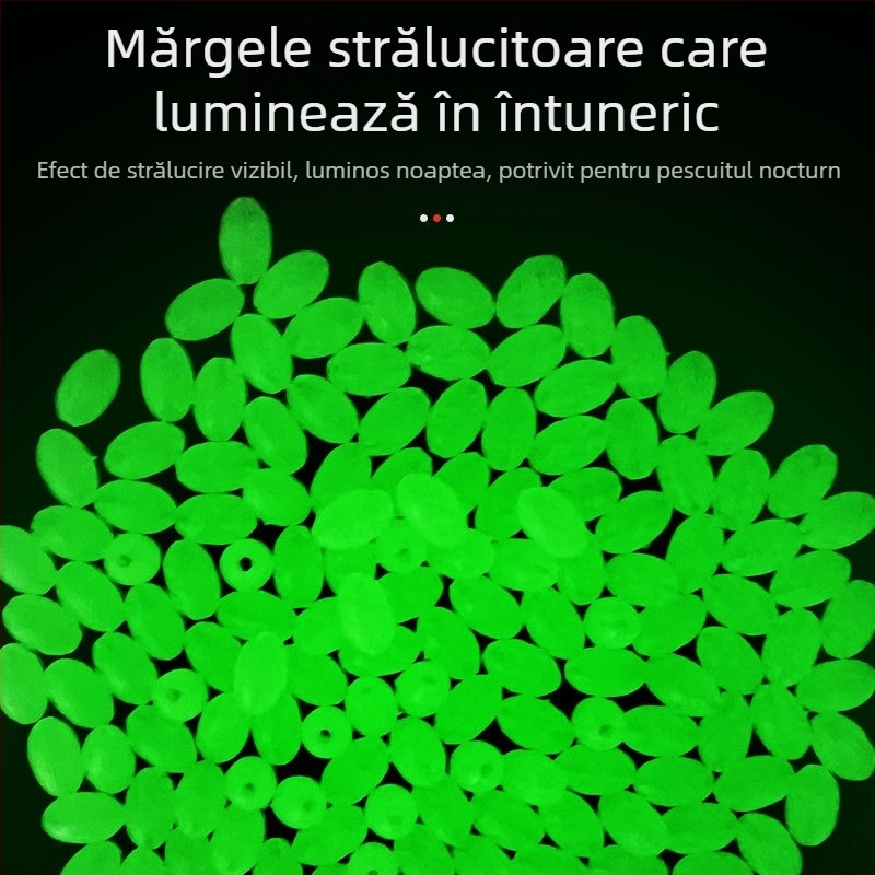 1000 buc mărgele luminoase de pescuit accesorii echipamente de pescuit Luya momeală mărgele de fasole mung mărgele luminoase ovale din plastic
