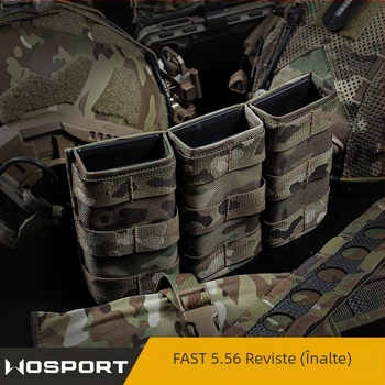 WOSPORT FAST Triple 5.56 Clip Pack (High) Adaptare sistem tactic MOLLE