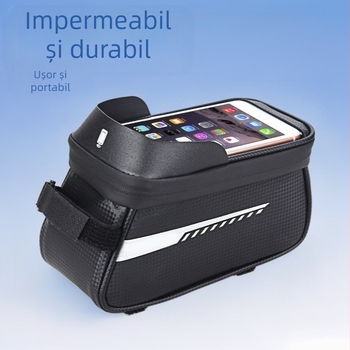 Geantă de bicicletă pentru telefoane mobile, geantă de depozitare pentru biciclete, geantă impermeabilă pentru echipamente de echitație, agățat față, geantă de depozitare pentru biciclete de munte