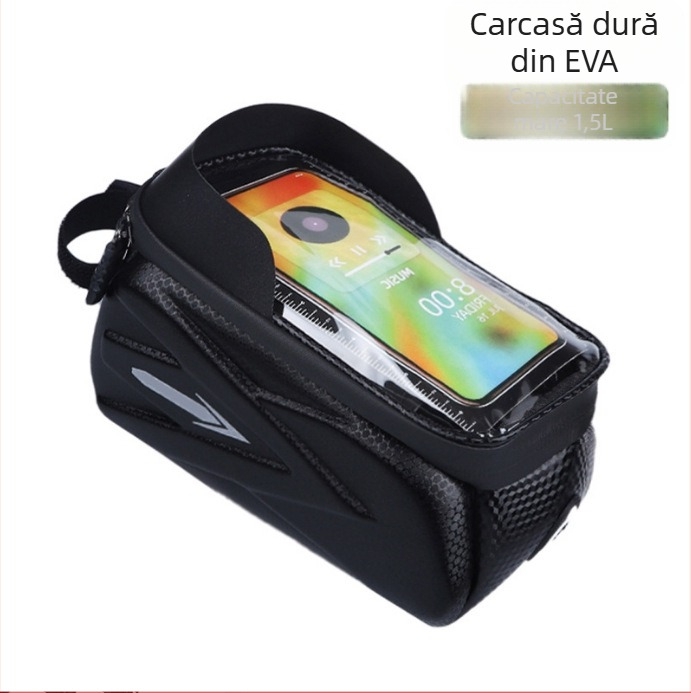 Geantă de bicicletă pentru telefoane mobile, geantă de depozitare pentru biciclete, geantă impermeabilă pentru echipamente de echitație, agățat față, geantă de depozitare pentru biciclete de munte