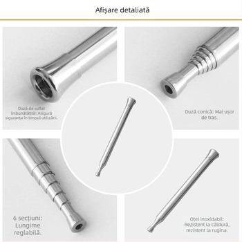 Tub telescopic portabil pentru suflarea focului, cu 6 secțiuni, nou, cu două capete, pentru camping în aer liber, direct din fabrică