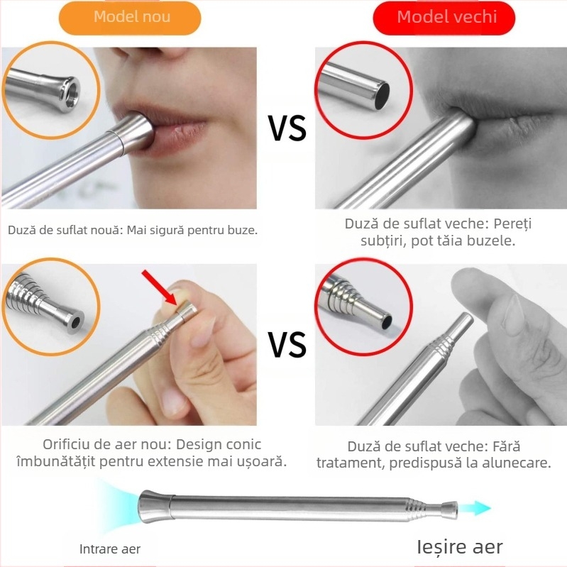 Tub telescopic portabil pentru suflarea focului, cu 6 secțiuni, nou, cu două capete, pentru camping în aer liber, direct din fabrică