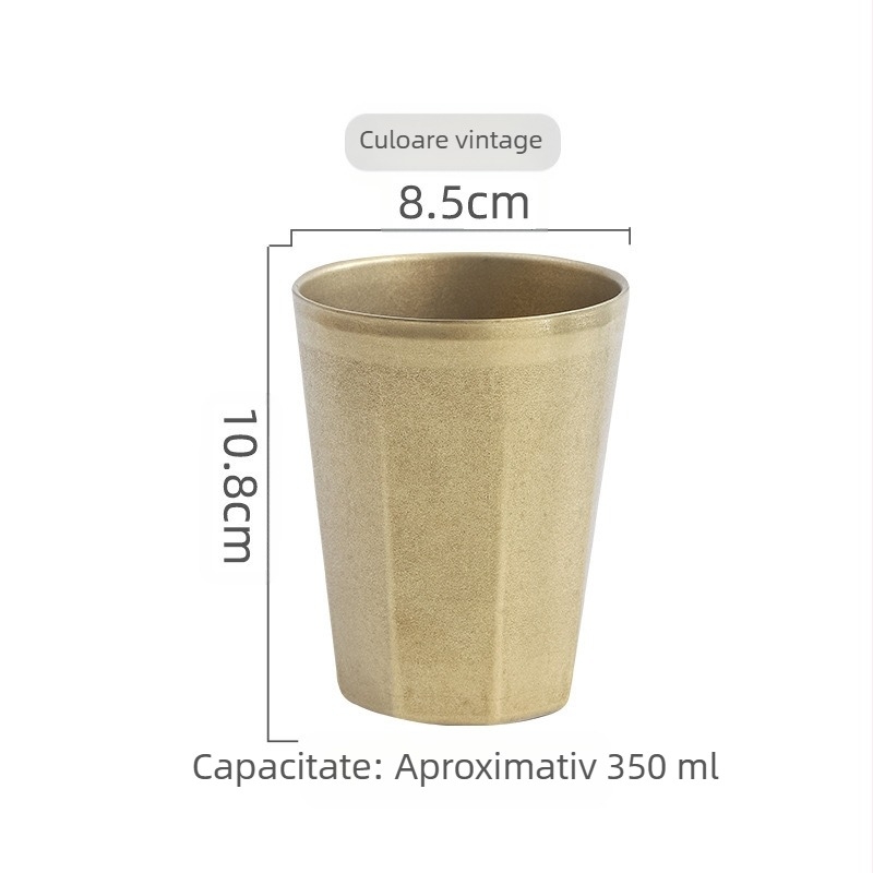 Cana de bere în stil industrial retro, din oțel inoxidabil 304, cană de apă de uz casnic, cană creativă de camping în aer liber, stil industrial retro