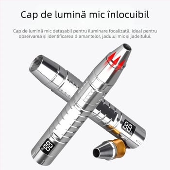 Lanternă nouă de identificare din jad, lanternă profesională pentru bijuterii din jad, sursă multiplă de lumină, reîncărcabilă prin USB, lumină violetă