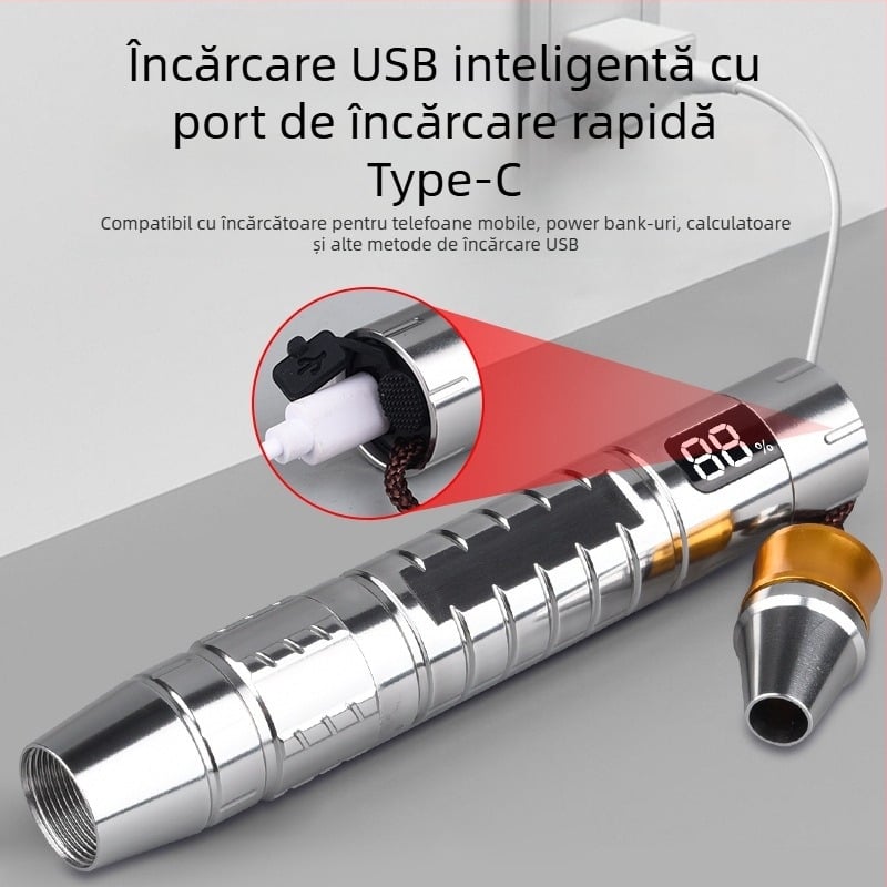 Lanternă nouă de identificare din jad, lanternă profesională pentru bijuterii din jad, sursă multiplă de lumină, reîncărcabilă prin USB, lumină violetă