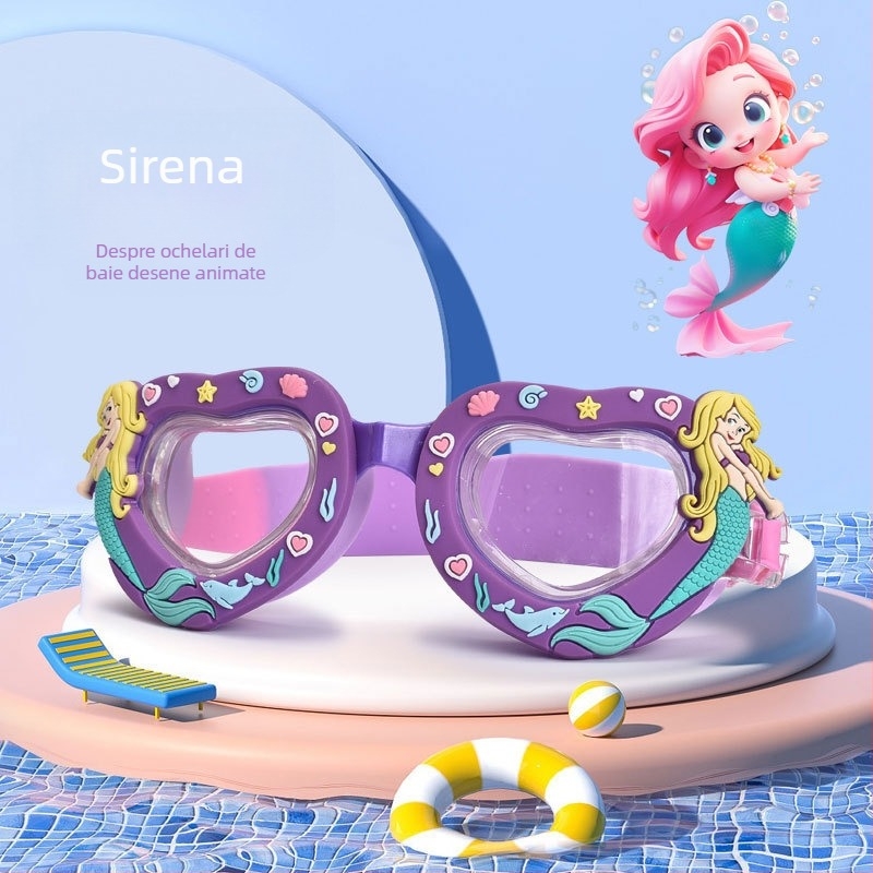Ochelari de înot cu animație din silicon pentru copii transfrontalieri, drăguți, cu desene animate, pentru piscină, băieți și fete, echipament de antrenament pentru înot și scufundări