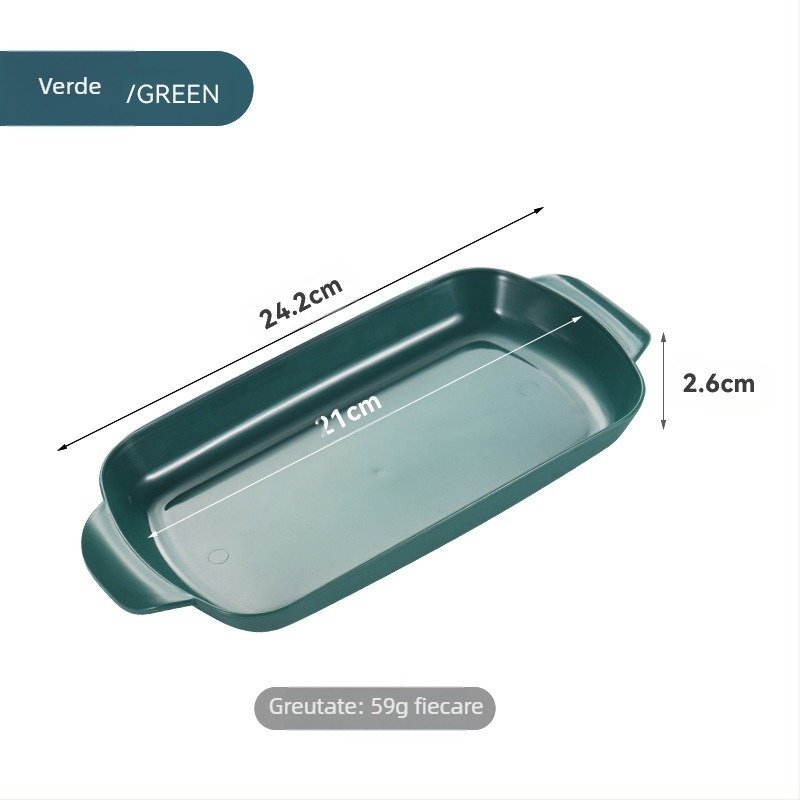 Farfurie pentru intestine de orez, farfurie pentru grătar, oală fierbinte, restaurant, farfurie dreptunghiulară specială din plastic, farfurie comercială pentru intestine de orez, binaurală