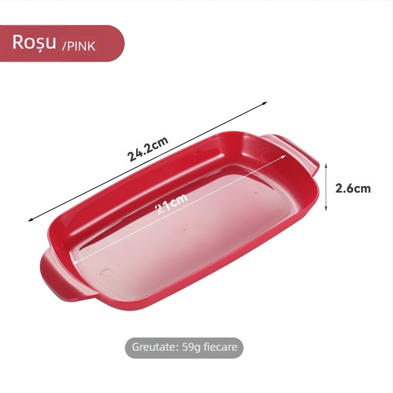 Farfurie pentru intestine de orez, farfurie pentru grătar, oală fierbinte, restaurant, farfurie dreptunghiulară specială din plastic, farfurie comercială pentru intestine de orez, binaurală