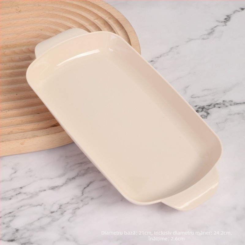Farfurie pentru intestine de orez, farfurie pentru grătar, oală fierbinte, restaurant, farfurie dreptunghiulară specială din plastic, farfurie comercială pentru intestine de orez, binaurală