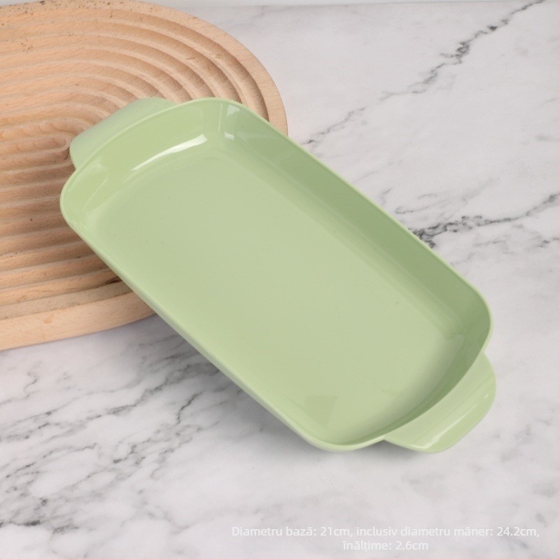 Farfurie pentru intestine de orez, farfurie pentru grătar, oală fierbinte, restaurant, farfurie dreptunghiulară specială din plastic, farfurie comercială pentru intestine de orez, binaurală