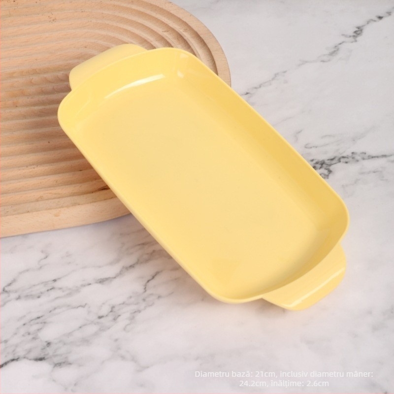Farfurie pentru intestine de orez, farfurie pentru grătar, oală fierbinte, restaurant, farfurie dreptunghiulară specială din plastic, farfurie comercială pentru intestine de orez, binaurală