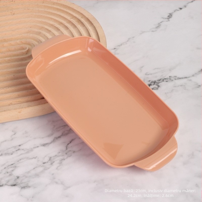 Farfurie pentru intestine de orez, farfurie pentru grătar, oală fierbinte, restaurant, farfurie dreptunghiulară specială din plastic, farfurie comercială pentru intestine de orez, binaurală