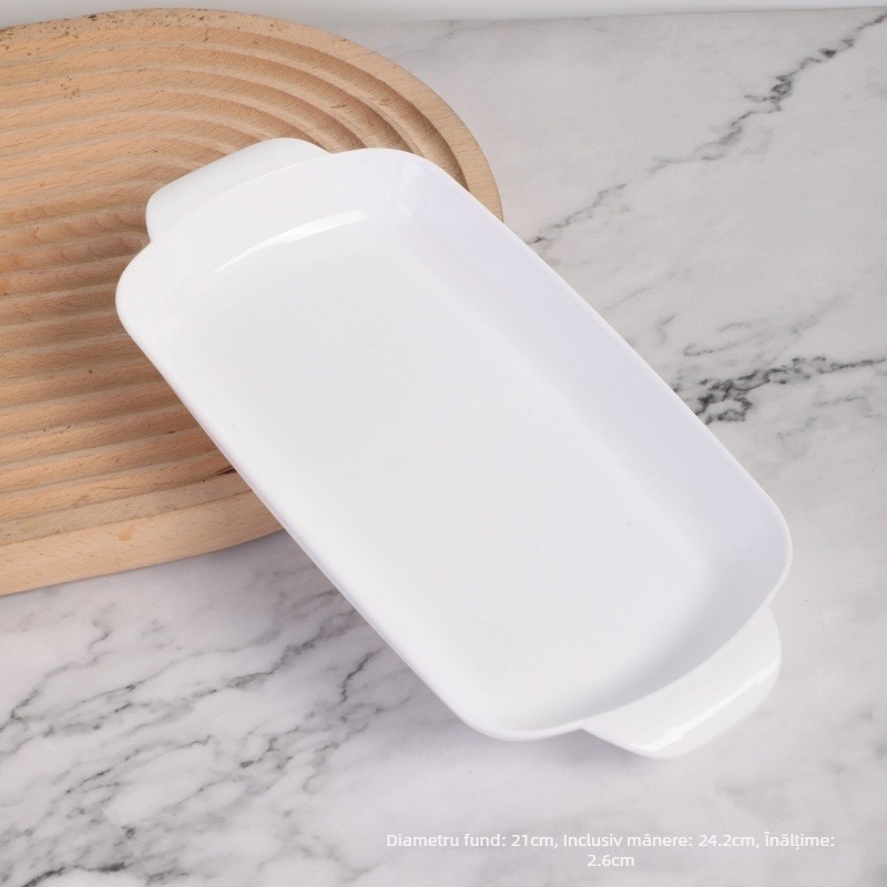 Farfurie pentru intestine de orez, farfurie pentru grătar, oală fierbinte, restaurant, farfurie dreptunghiulară specială din plastic, farfurie comercială pentru intestine de orez, binaurală