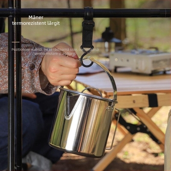 Fierbător de apă în aer liber, stil camping, alpinism, fierbător de apă portabil, ceainic de cafea, stil camping, oală agățată, ustensile de gătit, oală de picnic