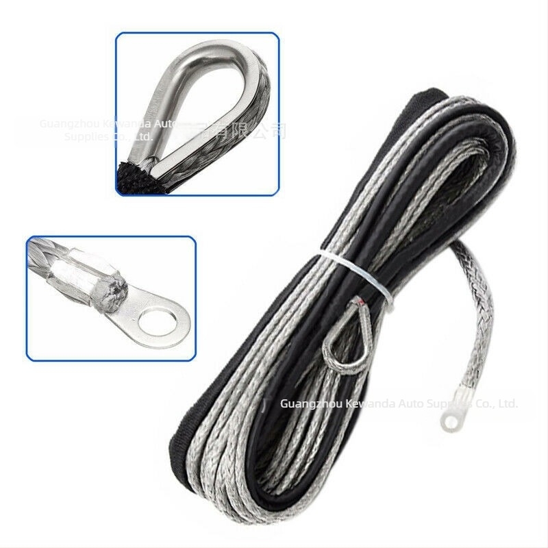 6mm x 15m 1/4X50ft frânghie de remorcare auto curea de remorcare troliu electric frânghie de nailon frânghie de remorcare troliu