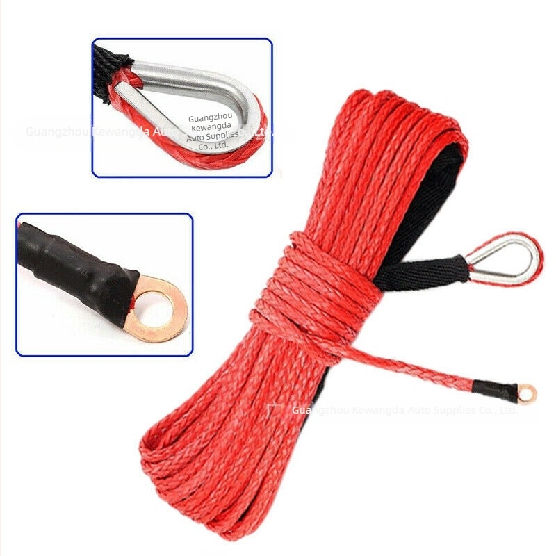 6mm x 15m 1/4X50ft frânghie de remorcare auto curea de remorcare troliu electric frânghie de nailon frânghie de remorcare troliu