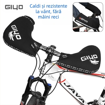 Mănuși de protecție pentru biciclete GIYO, mănuși de protecție pentru biciclete de munte, căptușite cu fleece, calde, pentru biciclete de șosea, mănuși de protecție împotriva frigului, toamna și iarna
