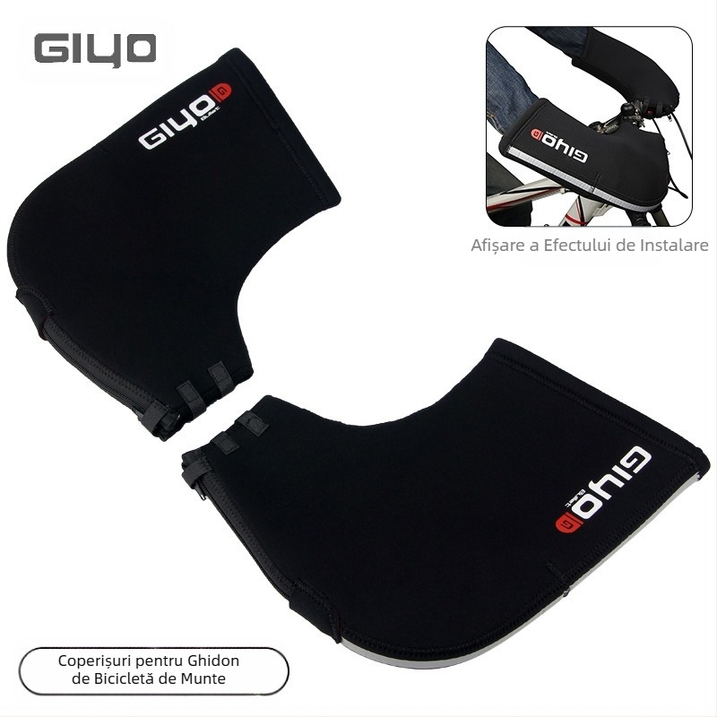 Mănuși de protecție pentru biciclete GIYO, mănuși de protecție pentru biciclete de munte, căptușite cu fleece, calde, pentru biciclete de șosea, mănuși de protecție împotriva frigului, toamna și iarna
