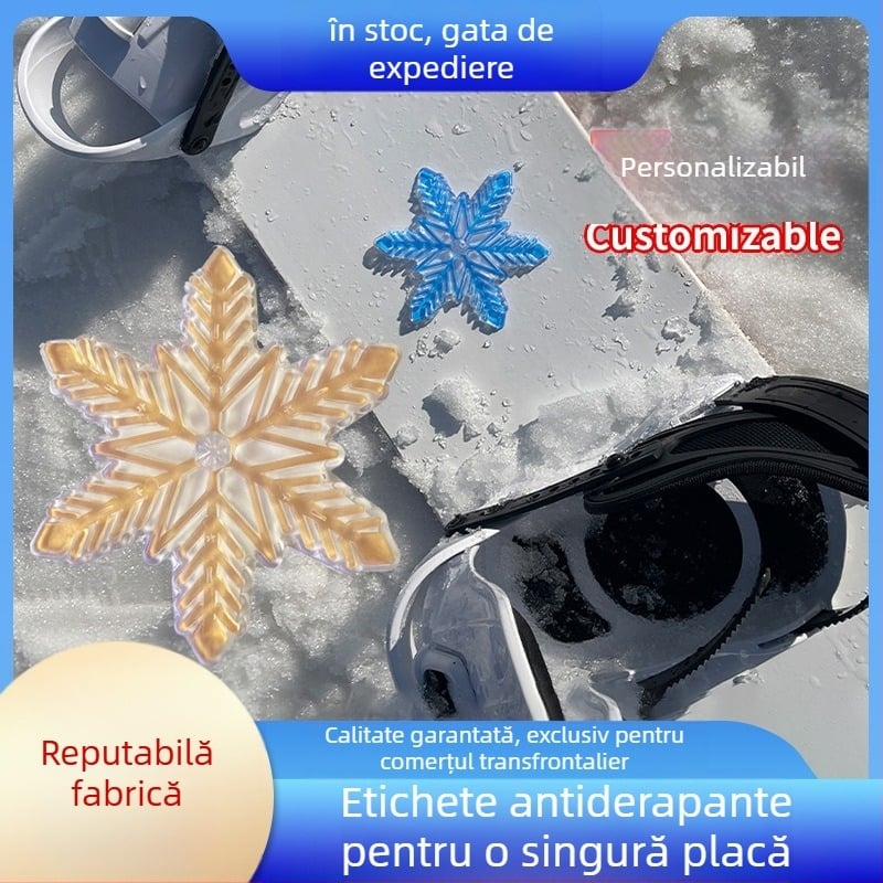 Pentru snowboard transfrontalier în stoc, autocolante antiderapante noi pentru exterior, cu fulgi de zăpadă, din material importat, rezistent la uzură, pentru exterior