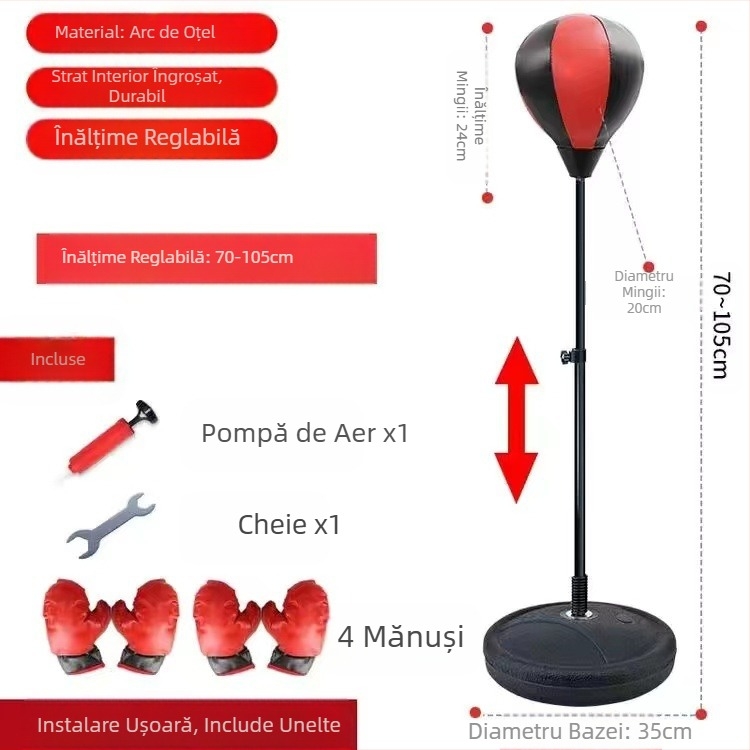 Mini sac de box vertical de ridicare pentru copii, mănuși de antrenament, sac de box, echipament de box pentru copii, uz casnic