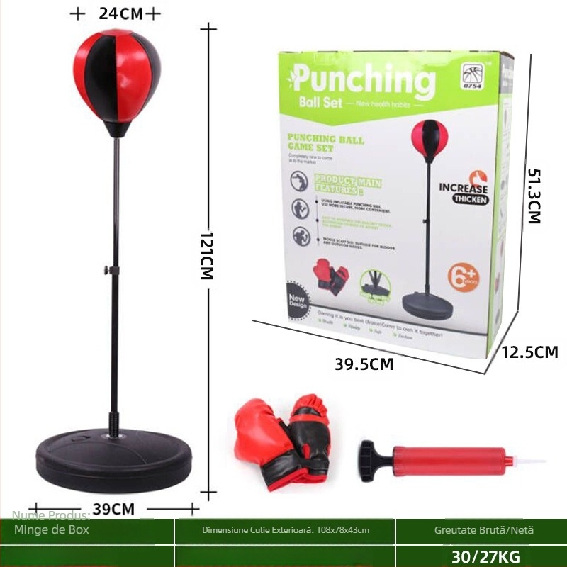 Mini sac de box vertical de ridicare pentru copii, mănuși de antrenament, sac de box, echipament de box pentru copii, uz casnic