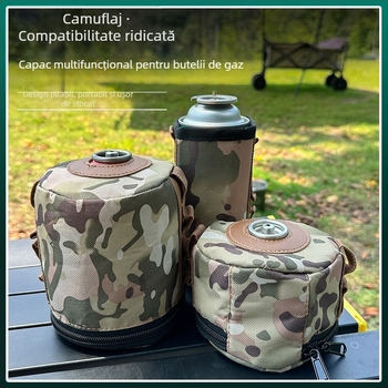 Camping în aer liber, geantă anti-cădere, geantă pentru rezervor de gaz Alpine, geantă lungă plată pentru rezervor de gaz, husă de protecție pentru depozitare
