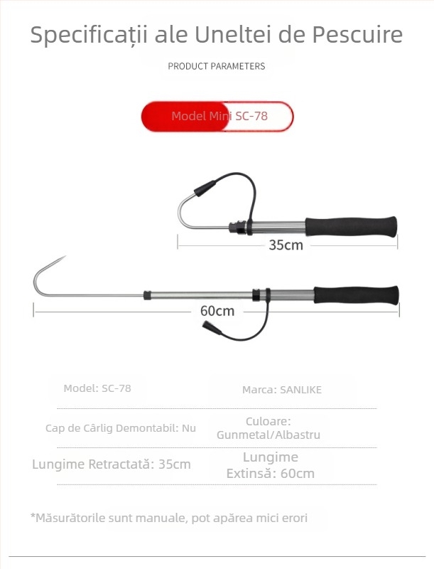 Cârlig de pește pliabil din aliaj de aluminiu Sanle, ancoră, cârlig de pește, pescuit maritim, pescuit la copce, pescuit telescopic, control, echipament de rindeluire a peștelui