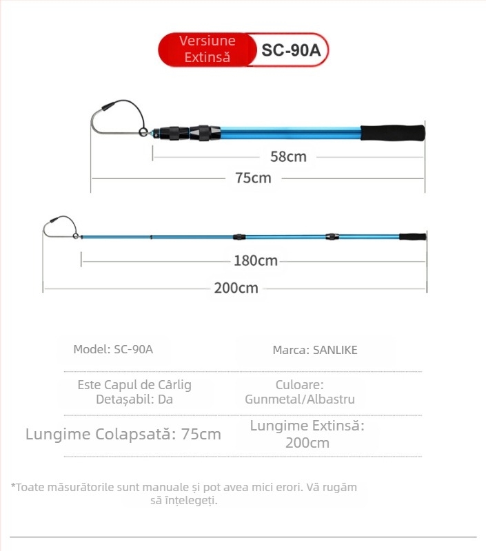 Cârlig de pește pliabil din aliaj de aluminiu Sanle, ancoră, cârlig de pește, pescuit maritim, pescuit la copce, pescuit telescopic, control, echipament de rindeluire a peștelui