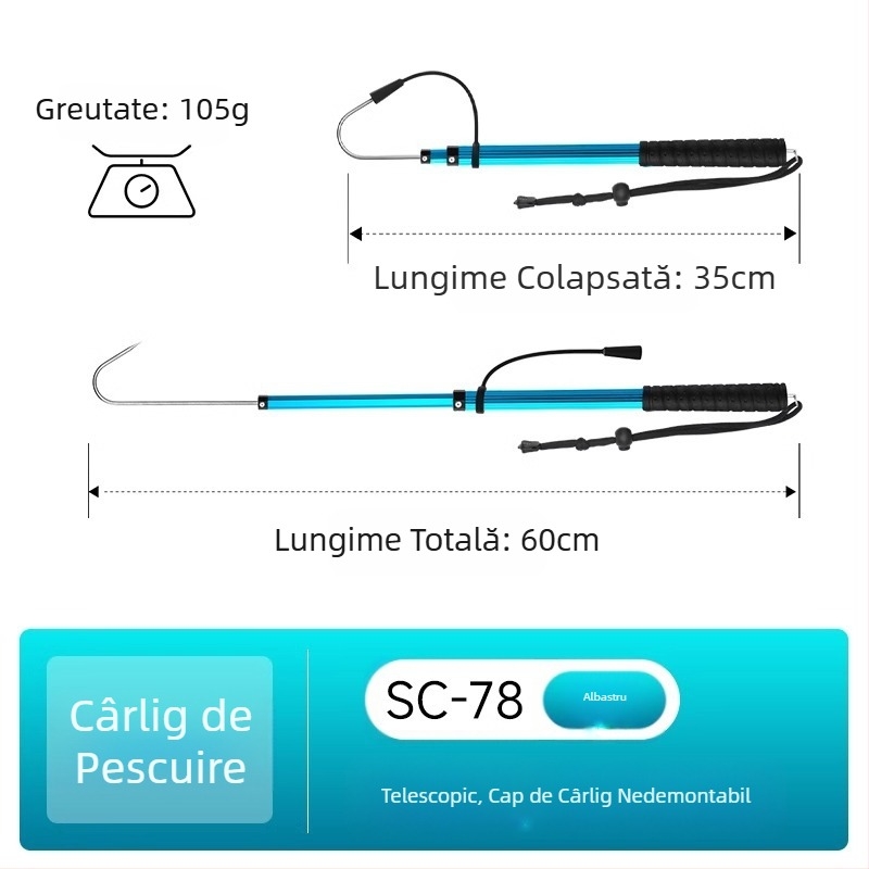 Cârlig de pește pliabil din aliaj de aluminiu Sanle, ancoră, cârlig de pește, pescuit maritim, pescuit la copce, pescuit telescopic, control, echipament de rindeluire a peștelui
