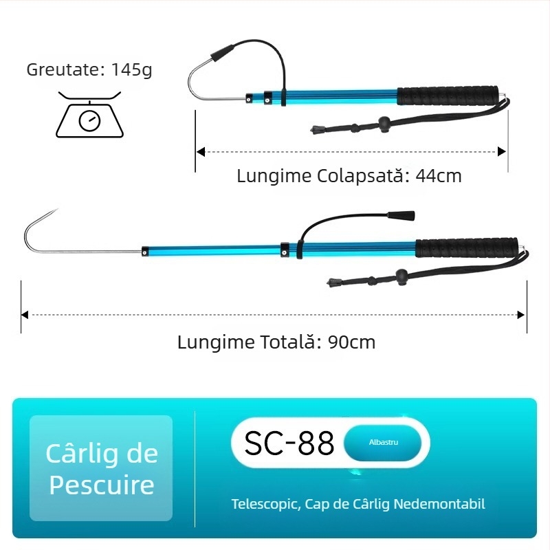 Cârlig de pește pliabil din aliaj de aluminiu Sanle, ancoră, cârlig de pește, pescuit maritim, pescuit la copce, pescuit telescopic, control, echipament de rindeluire a peștelui