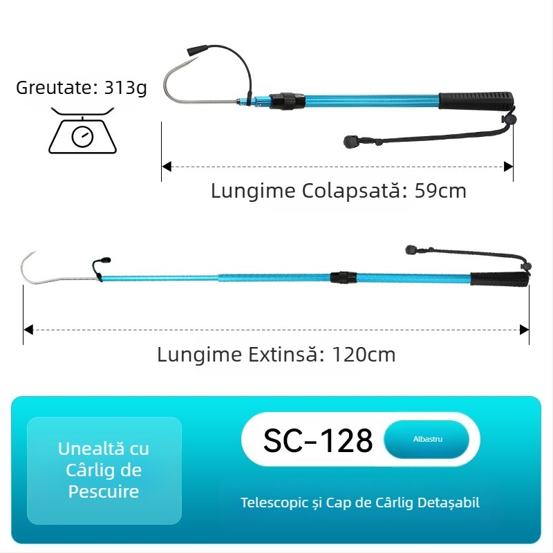 Cârlig de pește pliabil din aliaj de aluminiu Sanle, ancoră, cârlig de pește, pescuit maritim, pescuit la copce, pescuit telescopic, control, echipament de rindeluire a peștelui