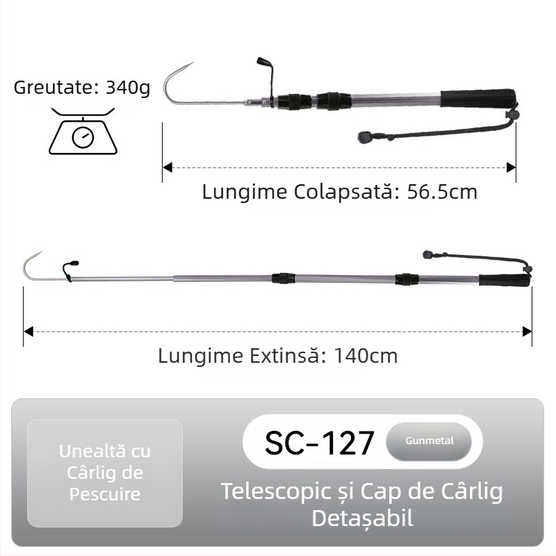 Cârlig de pește pliabil din aliaj de aluminiu Sanle, ancoră, cârlig de pește, pescuit maritim, pescuit la copce, pescuit telescopic, control, echipament de rindeluire a peștelui