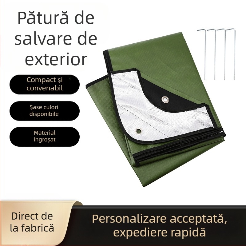 Izolație montană în aer liber, cort, podea, pătură nețesută, folie de aluminiu, pătură de urgență, perdea de cer, picnic, pătură de salvare de urgență