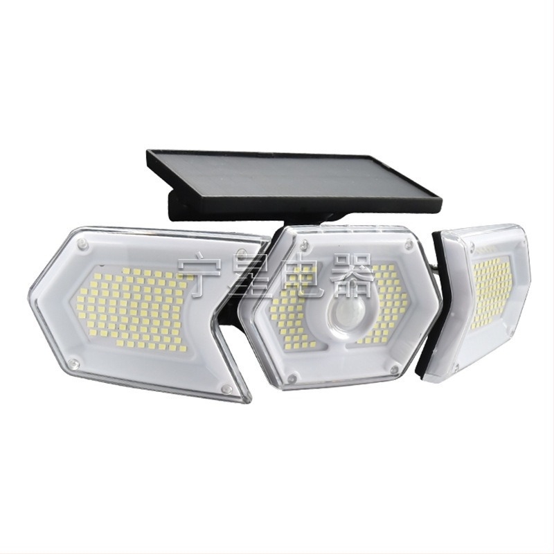 Lampă solară de grădină de uz casnic 254Led nouă lampă de exterior rurală de mare putere, reflector, lampă de perete cu senzor de corp uman