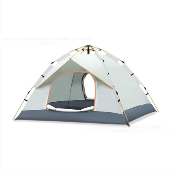 Cort de camping portabil, fără construcție, cu protecție solară argintie, cu ușă dublă, ventilat, rezistent la vânt, ușor, cu deschidere rapidă pentru camping