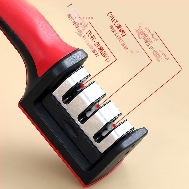 Ascuțire cuțite din oțel tungsten în trei etape, piatră de ascuțire pentru cuțite de bucătărie de uz casnic, piatră de ascuțire manuală rapidă, instrument de ascuțire