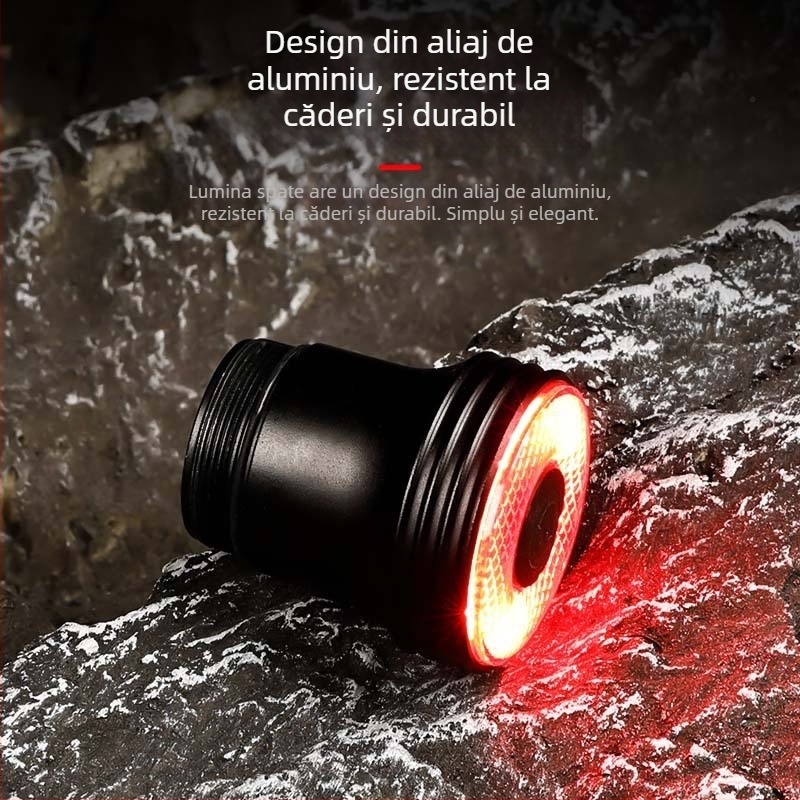 Lumină de bicicletă, bicicletă de șosea, lumină de avertizare cu luminozitate ridicată, lumină spate cu senzor de frână, lumină de exterior pentru bicicletă de munte