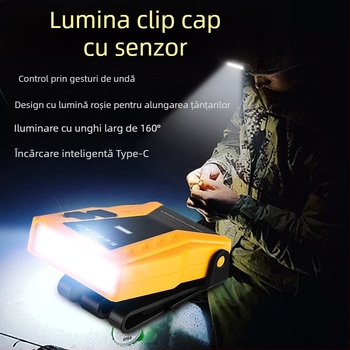 Yinnuo lampă frontală de pescuit specială reîncărcabilă montată pe cap super luminoasă mini ultra lumină lumină mică lampă de inducție pentru pescuit nocturn
