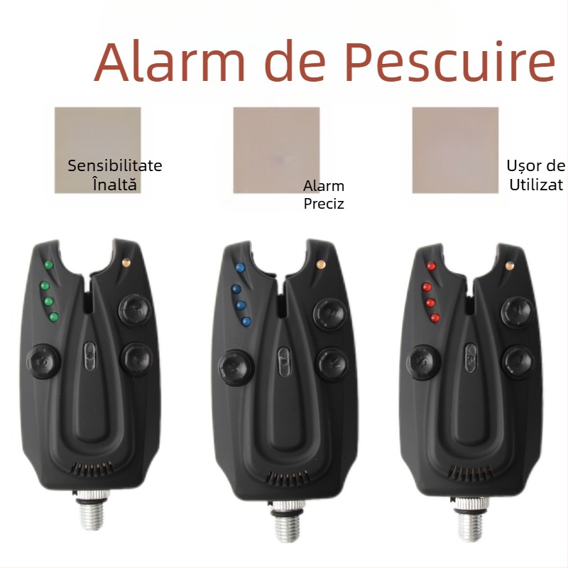 Produs nou transfrontalier multifuncțional pentru pescuit 1 până la 4 alarmă digitală pentru pescuit nocturn cu undiță de mare cu cârlig inteligent pentru mușcătură, alarmă cu lumină intermitentă