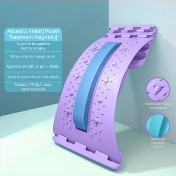 Aparat de întindere a coloanei vertebrale, masaj pentru spate, suport pentru artefacte, pentru coloana vertebrală, pentru calmarea durerii lombare roz, exercițiu de masaj