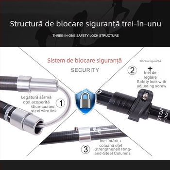 Baston de trekking în aer liber, din carbon, ultra-ușor, retractabil, pliabil, cu blocare exterioară, pentru alpinism, drumeții, alergare de cross-country, baston de mers din fibră de carbon