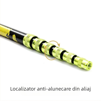 Prăjină telescopică pentru plasă de pescuit din fibră de carbon, 2,1–3 m, ultraușoară și rigidă