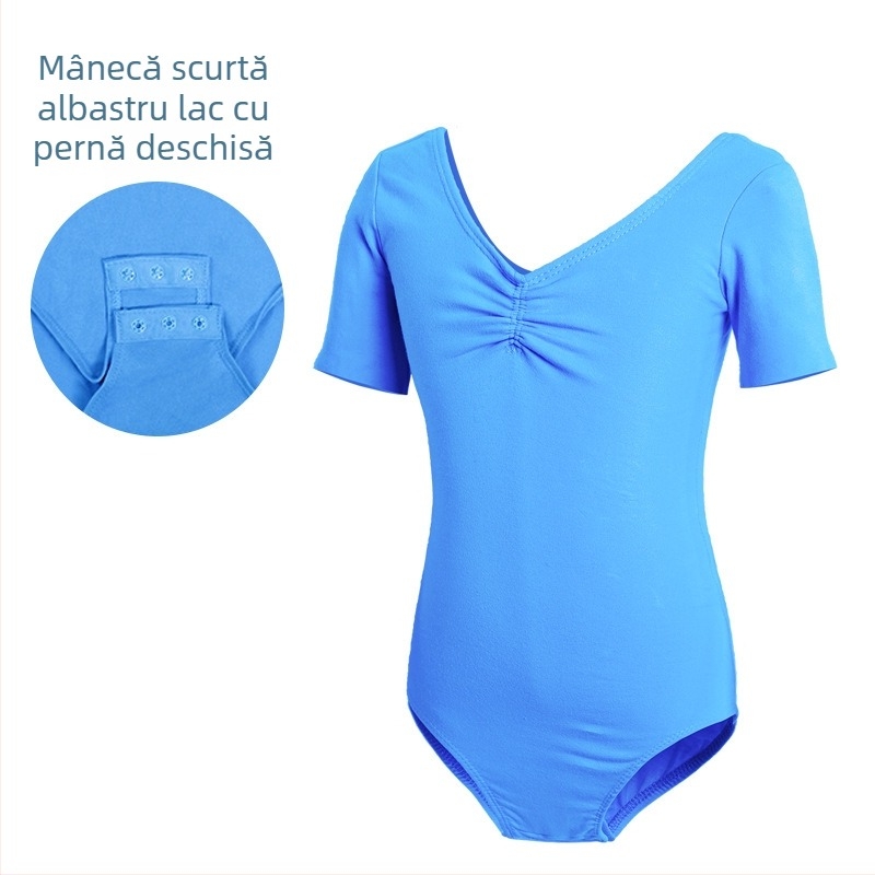 Îmbrăcăminte de dans pentru copii, Body de dans cu mânecă scurtă de vară pentru femei, Îmbrăcăminte de examen pentru gimnastică de balet pentru fete, Îmbrăcăminte de antrenament pentru dans chinezesc