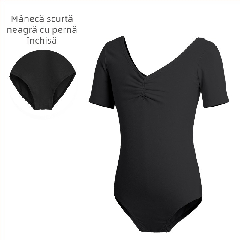 Îmbrăcăminte de dans pentru copii, Body de dans cu mânecă scurtă de vară pentru femei, Îmbrăcăminte de examen pentru gimnastică de balet pentru fete, Îmbrăcăminte de antrenament pentru dans chinezesc