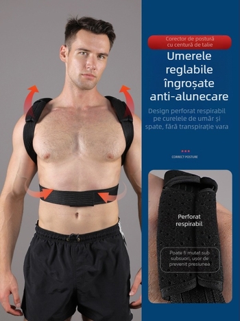 Centură de corectare a posturii Vbosi pentru adolescenți și adulți, corector de suport cu placă de oțel anti-cocoșare, producător fix, en-gros