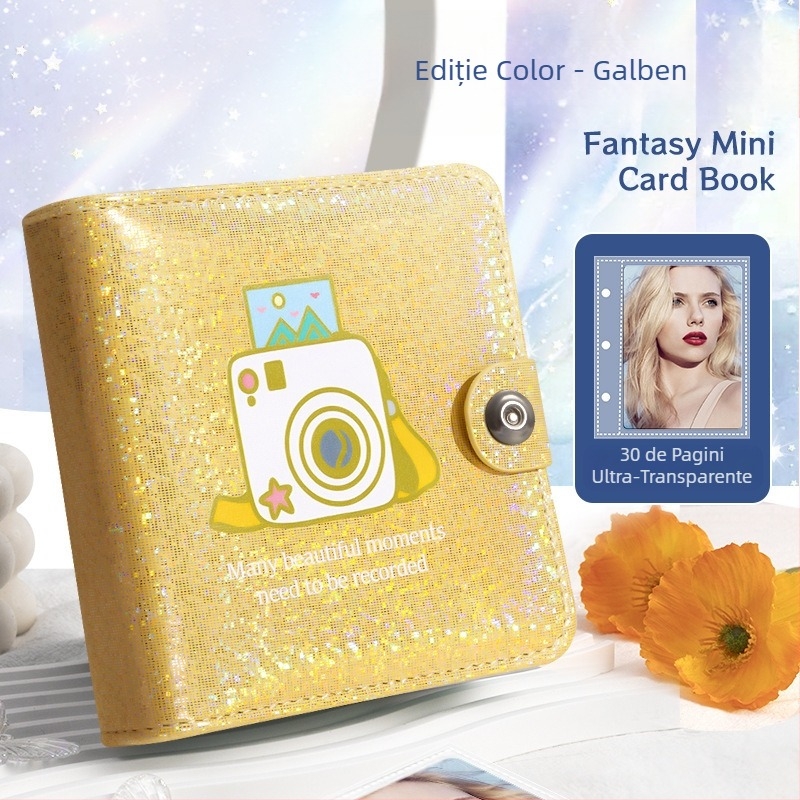 Album idol, colecție de albume foto Polaroid, cu grilă de palat, pentru fotografii de trei inci, depozitare pentru carduri mici, cu foi detașabile, un album foto Polaroid cu grilă de palat