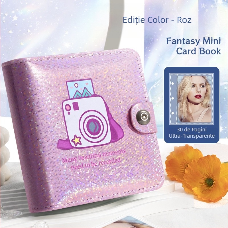 Album idol, colecție de albume foto Polaroid, cu grilă de palat, pentru fotografii de trei inci, depozitare pentru carduri mici, cu foi detașabile, un album foto Polaroid cu grilă de palat