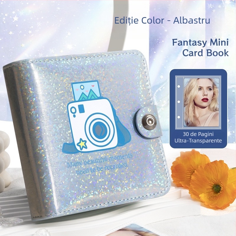 Album idol, colecție de albume foto Polaroid, cu grilă de palat, pentru fotografii de trei inci, depozitare pentru carduri mici, cu foi detașabile, un album foto Polaroid cu grilă de palat