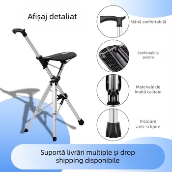 Scaun pliabil Hemeide, cu un singur clic, scaun pliabil multifuncțional antiderapant, scaun pliabil pentru vârstnici